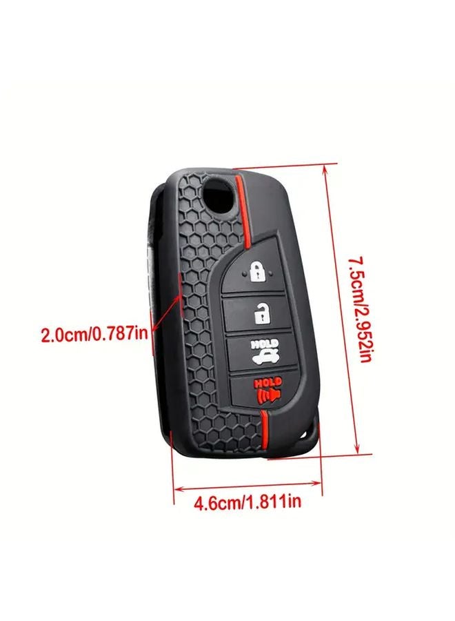 Black Redline Key Cover Case For Toyota RAV4 Corolla Camry Auris Aygo Verso Avensis - Image 2